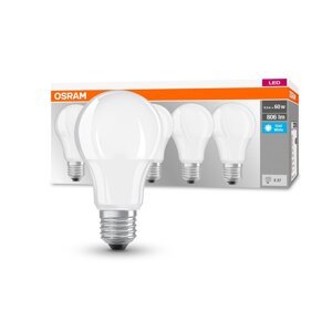 5 ks matná LED žárovka E27 8,5 W BASE CLASSIC studená bílá