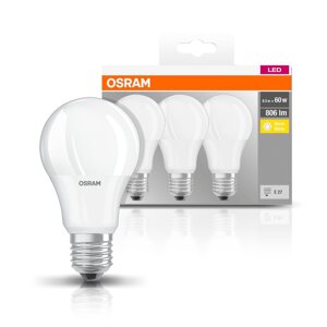 3ks kvalitní LED žárovka E27 8,5 W CLASSIC teplá bílá