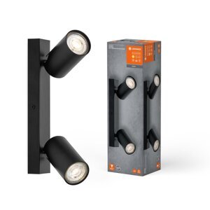 Černé LED nástěnné svítidlo 6,8 W GU10 OCTAGON, teplá bílá